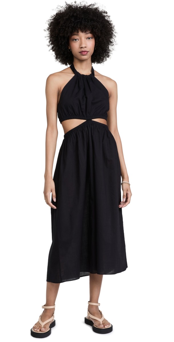 Playa Lucila Cutout High Neck Dress Black
