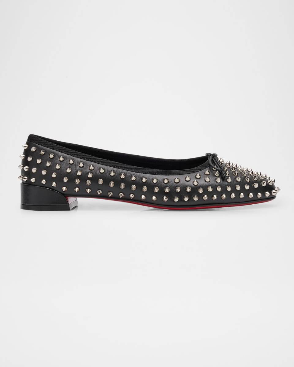 Sweetie Jane Spikes Leather Red Sole Flats