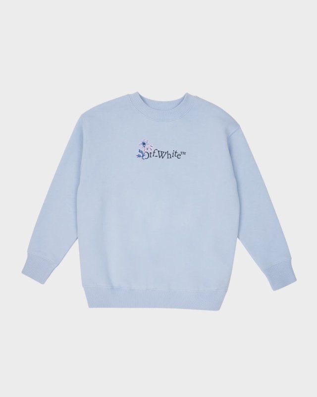 Girl's Floral Arrows Logo-Print Sweatshirt, Size