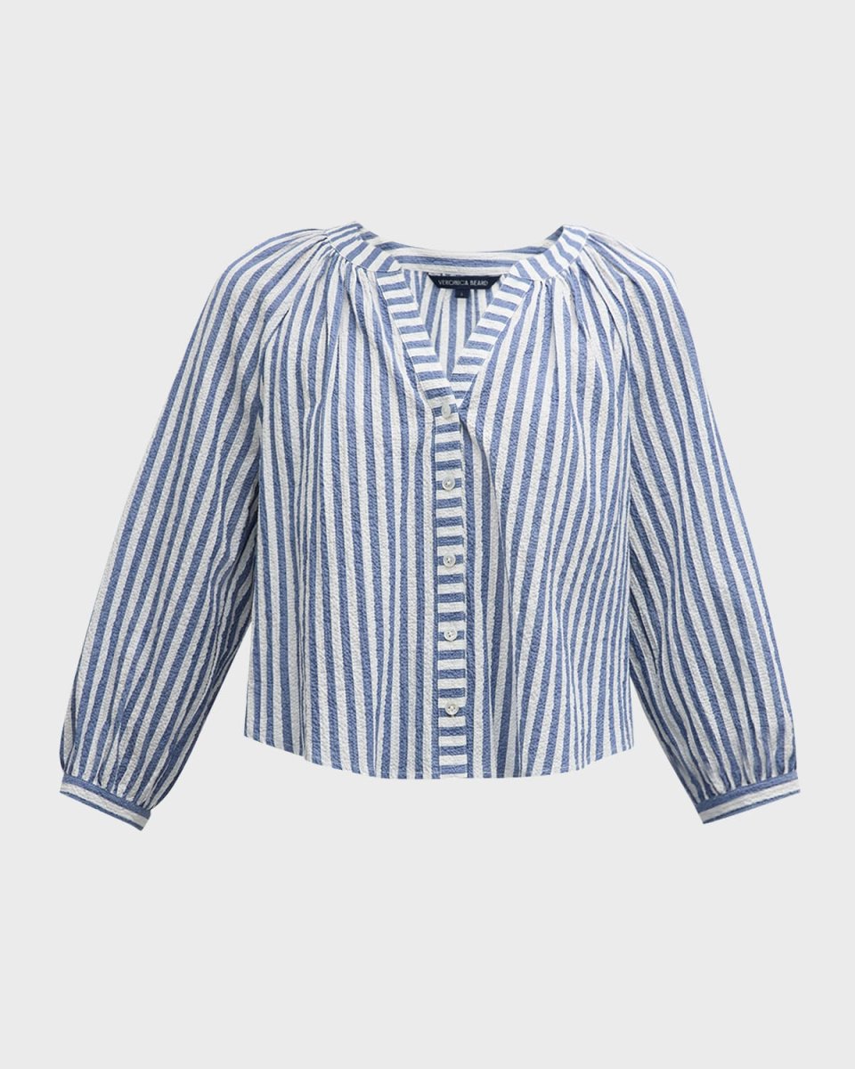Judith Striped Button-Front Top