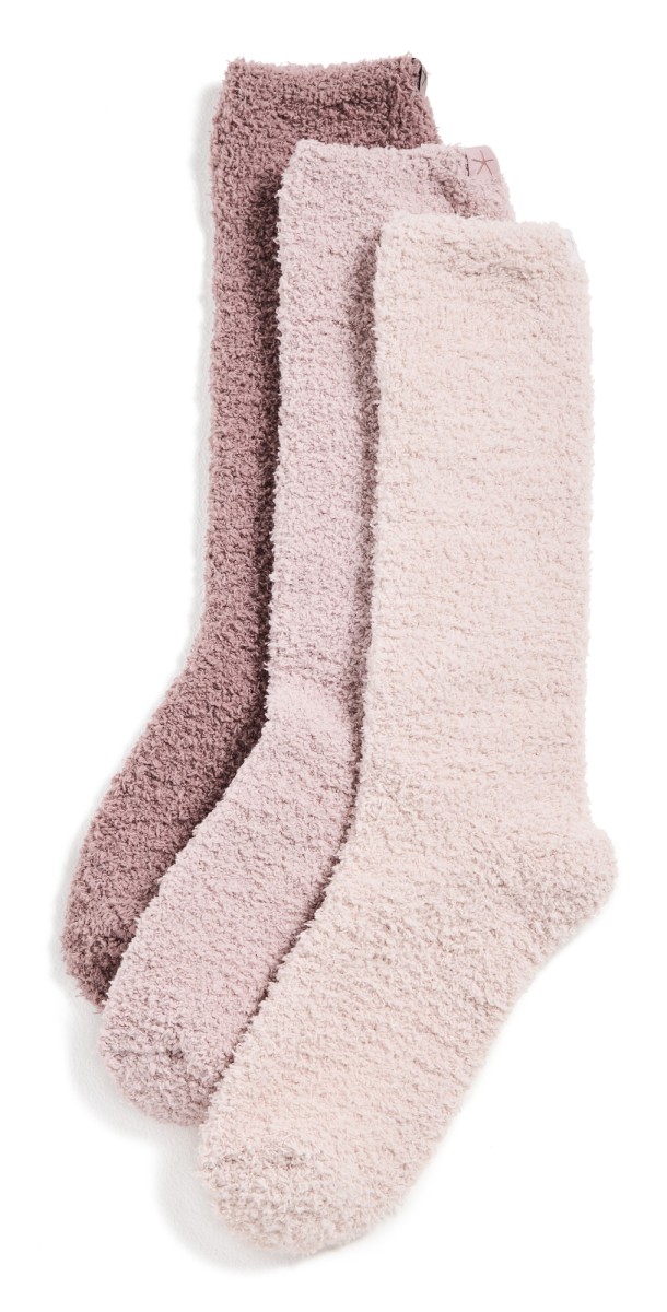 Barefoot Dreams CozyChic 3 Pair Socks Set Agate Mult