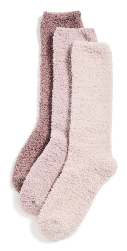 Barefoot Dreams CozyChic 3 Pair Socks Set Agate Mult