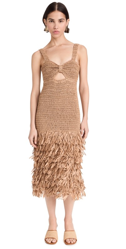 FARM Rio Rafia Midi Dress Rafia