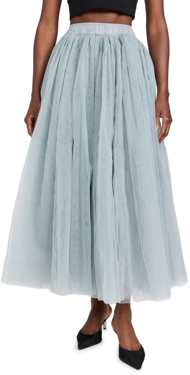byTiMo Tulle Maxi Skirt Silver