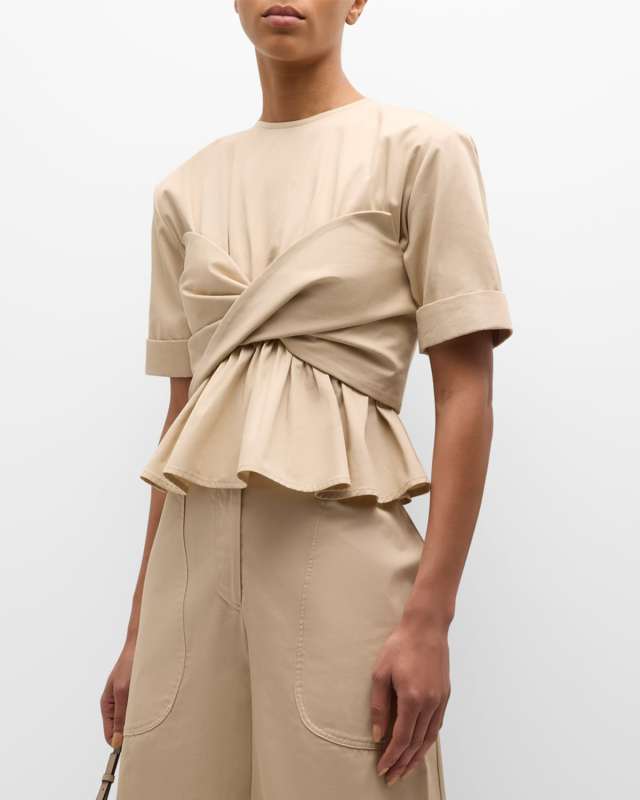 Naia Layered Corset Peplum-Hem Blouse