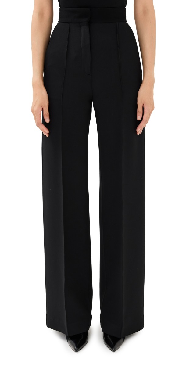 Another Tomorrow Doppio Wide Leg Pants Black