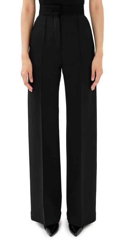 Another Tomorrow Doppio Wide Leg Pants Black