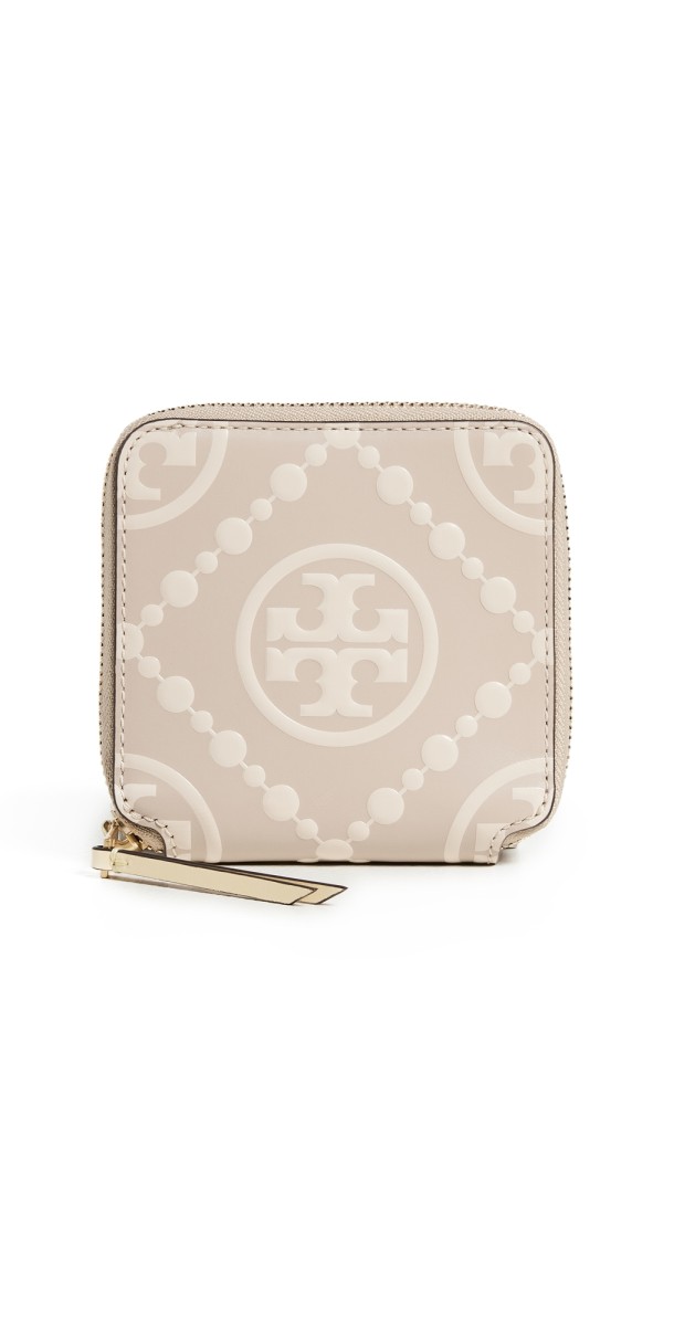 Tory Burch T Monogram Contrast Embossed Bi-Fold Wallet Longan / New Cream
