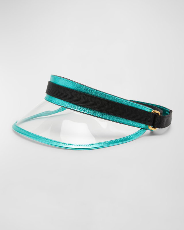Golden Laminated Vinyl & Leather Visor