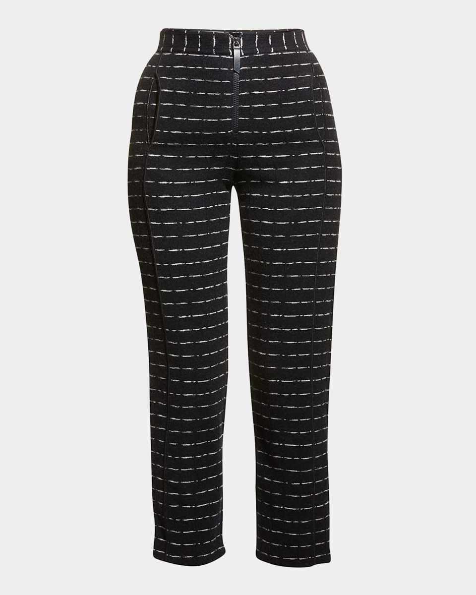 Straight-Leg Ankle Jersey Jacquard Pants
