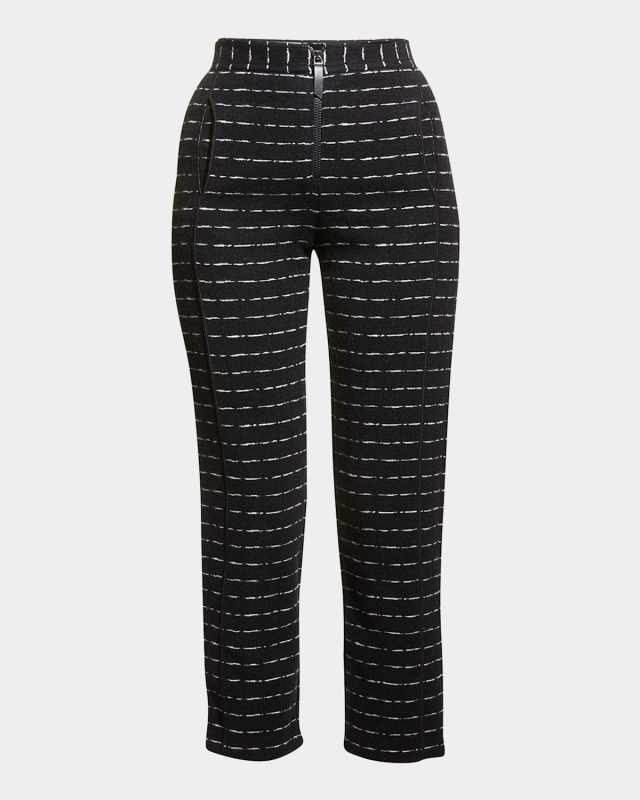 Straight-Leg Ankle Jersey Jacquard Pants