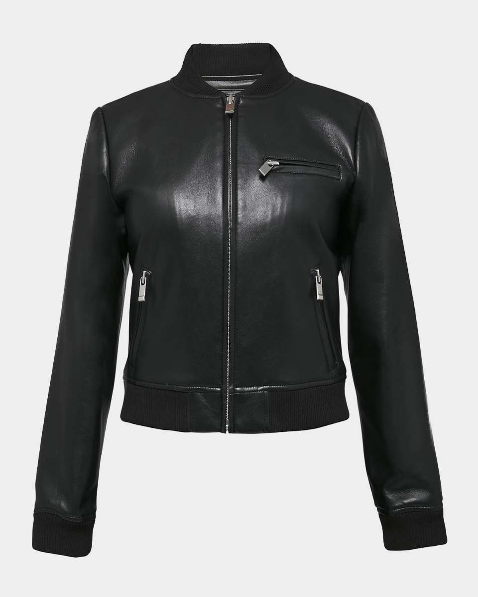 Dixie Recycled Leather Bomber Jacket