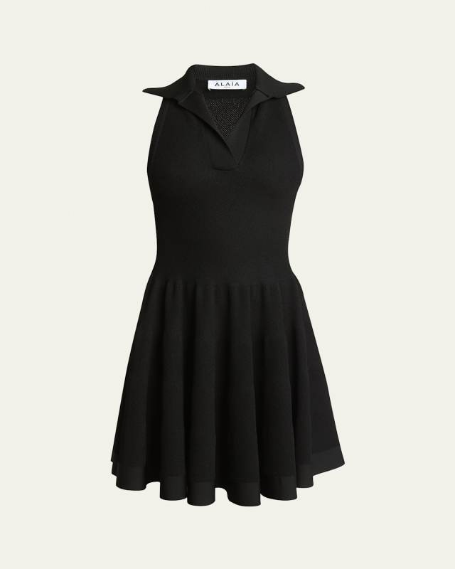 Racerback Polo Mini Skater Dress
