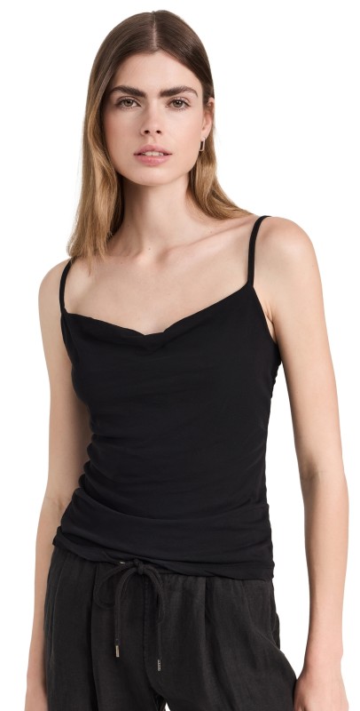 James Perse Drape Front Camisole Black