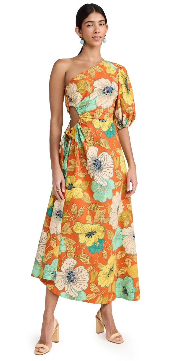 Alemais Piato One Shoulder Dress Marigold
