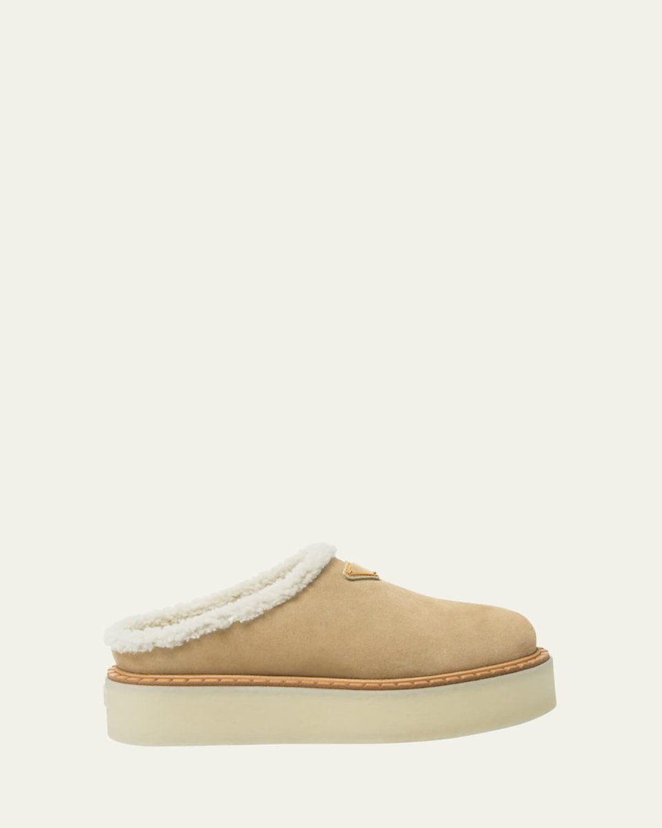 Suede Shearling Cozy Platform Mules