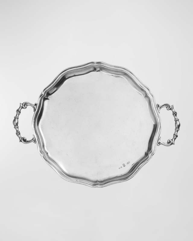 Vintage Scalloped Tray with Handles