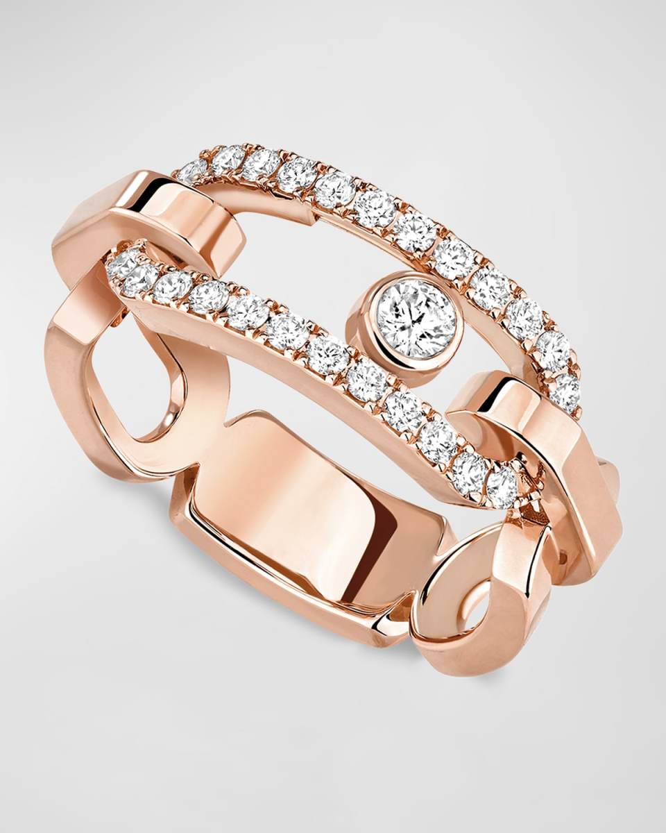 MOVE LINK 18K ROSE GOLD DIAMOND RING