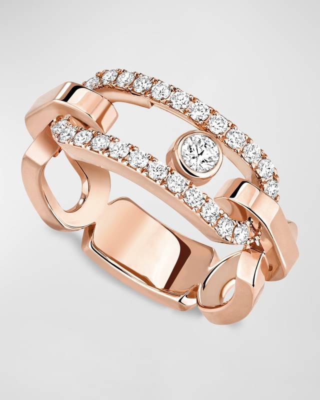 MOVE LINK 18K ROSE GOLD DIAMOND RING