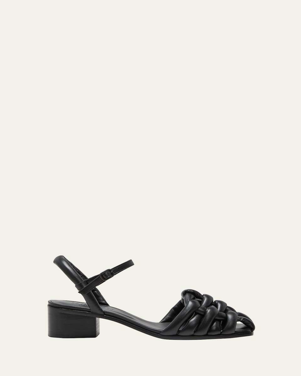 Caberasa Padded Woven Leather Sandals