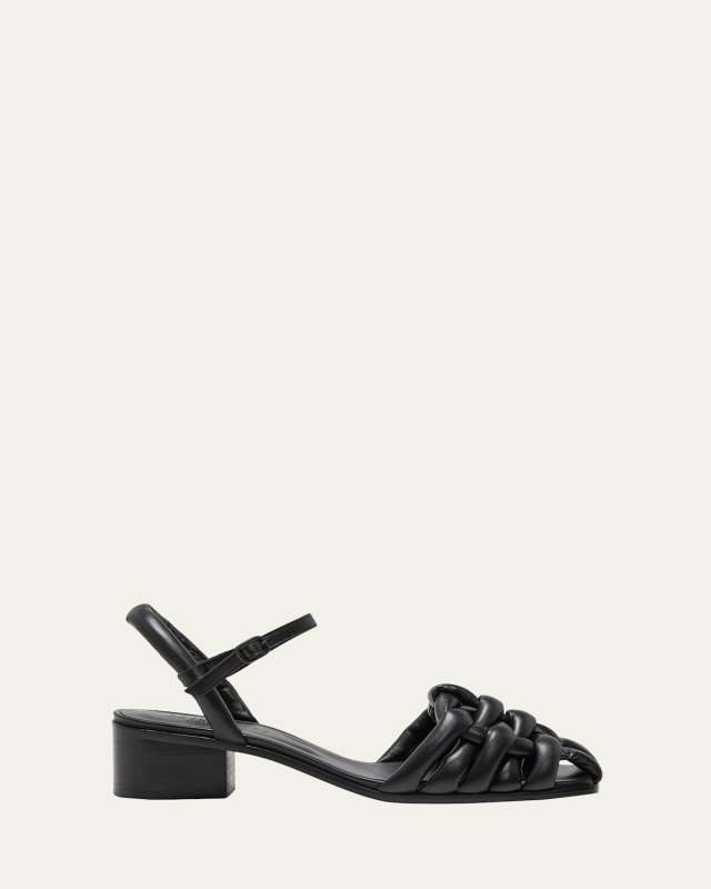 Caberasa Padded Woven Leather Sandals
