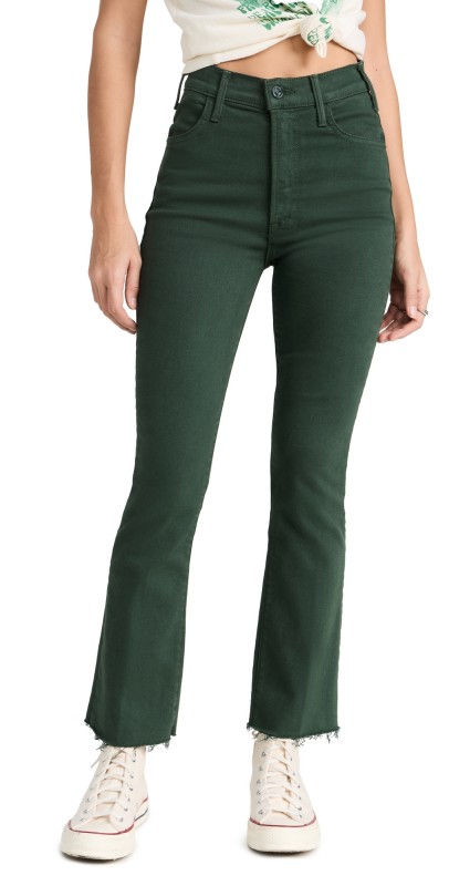 MOTHER The Hustler Ankle Fray Jeans Black Forest