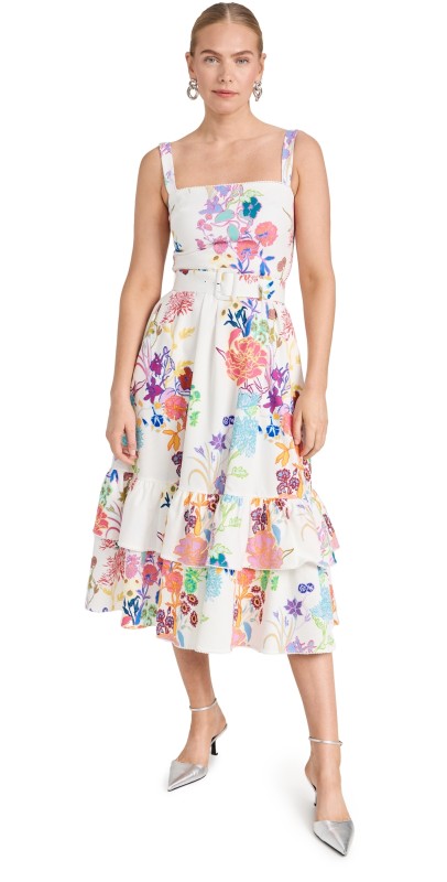 Borgo de Nor Dani Pique Cotton Dress Jardin - White