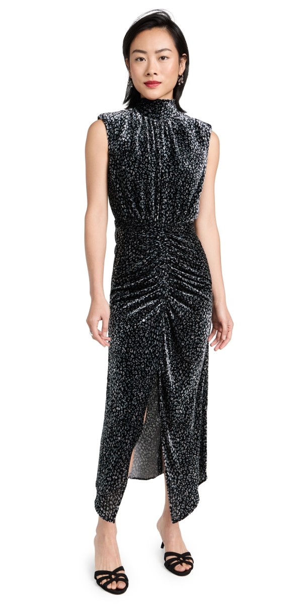 Ramy Brook Lennon Dress Black Combo Printed Velvet