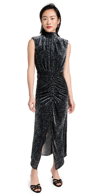 Ramy Brook Lennon Dress Black Combo Printed Velvet