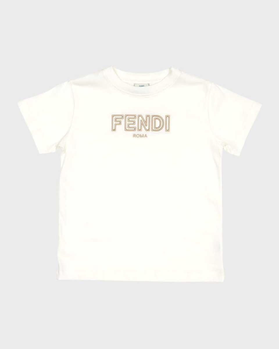 Kid's Embroidered Logo-Print T-Shirt, Size 8-14