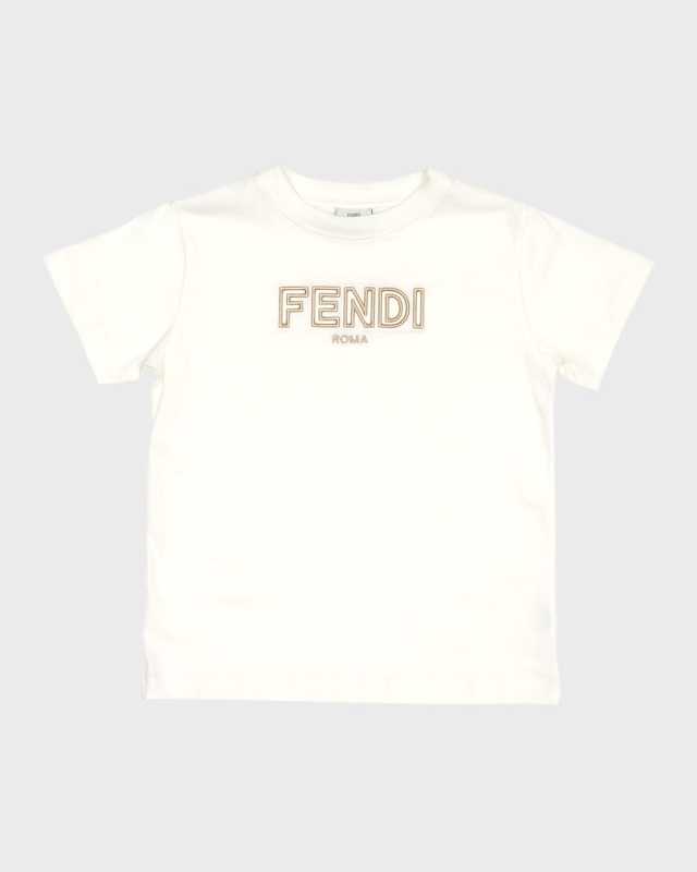 Kid's Embroidered Logo-Print T-Shirt, Size 8-14