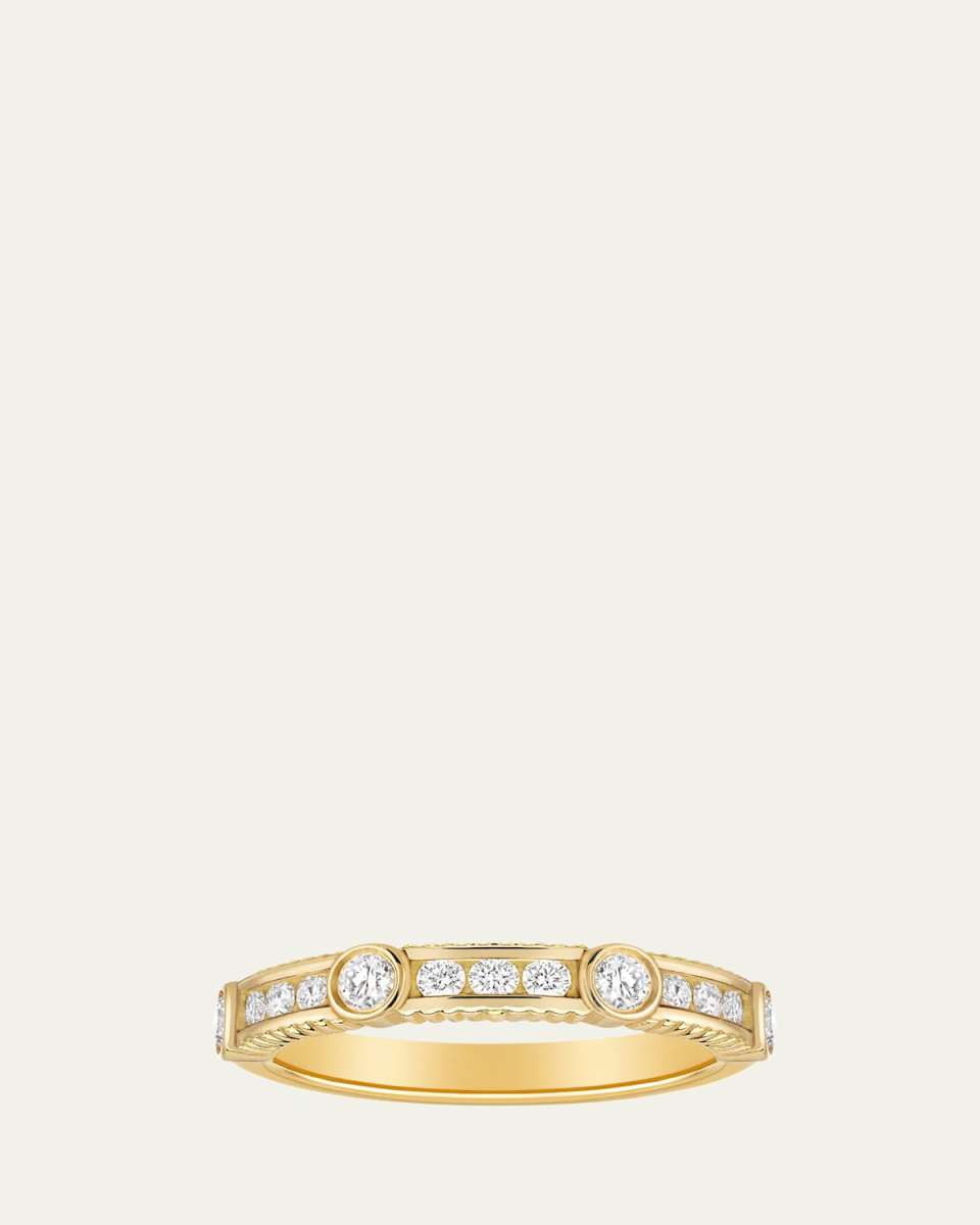 18K Yellow Gold Diamond Channel Ring