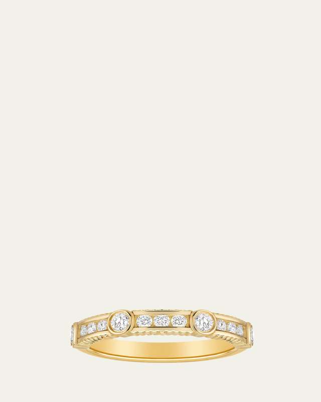 18K Yellow Gold Diamond Channel Ring