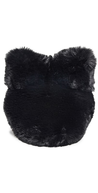 Acne Studios Fluffy Faux Fur Bow Hat Black