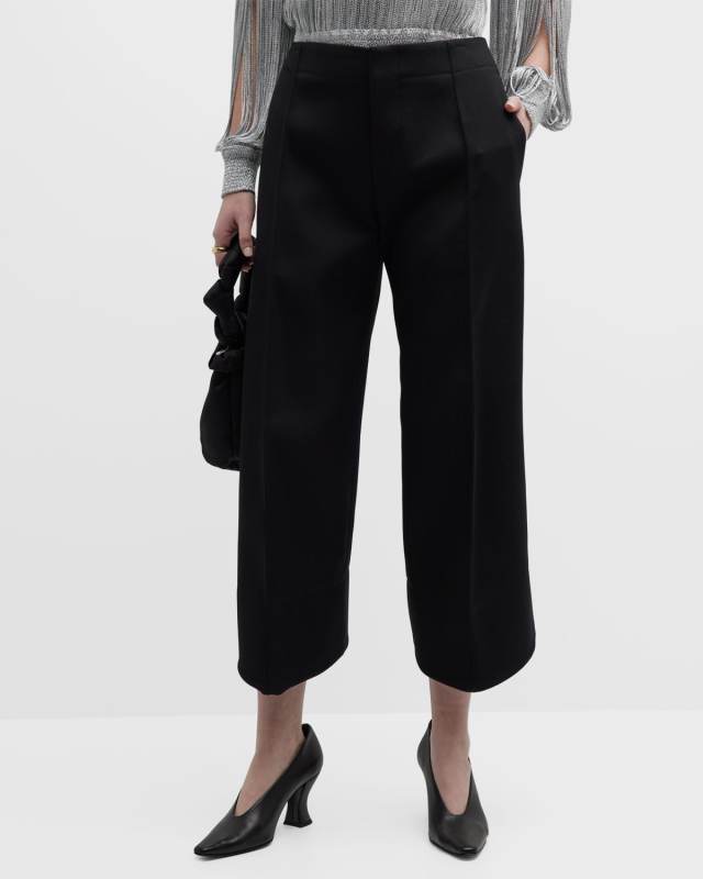 Cropped Wool Flare Pants