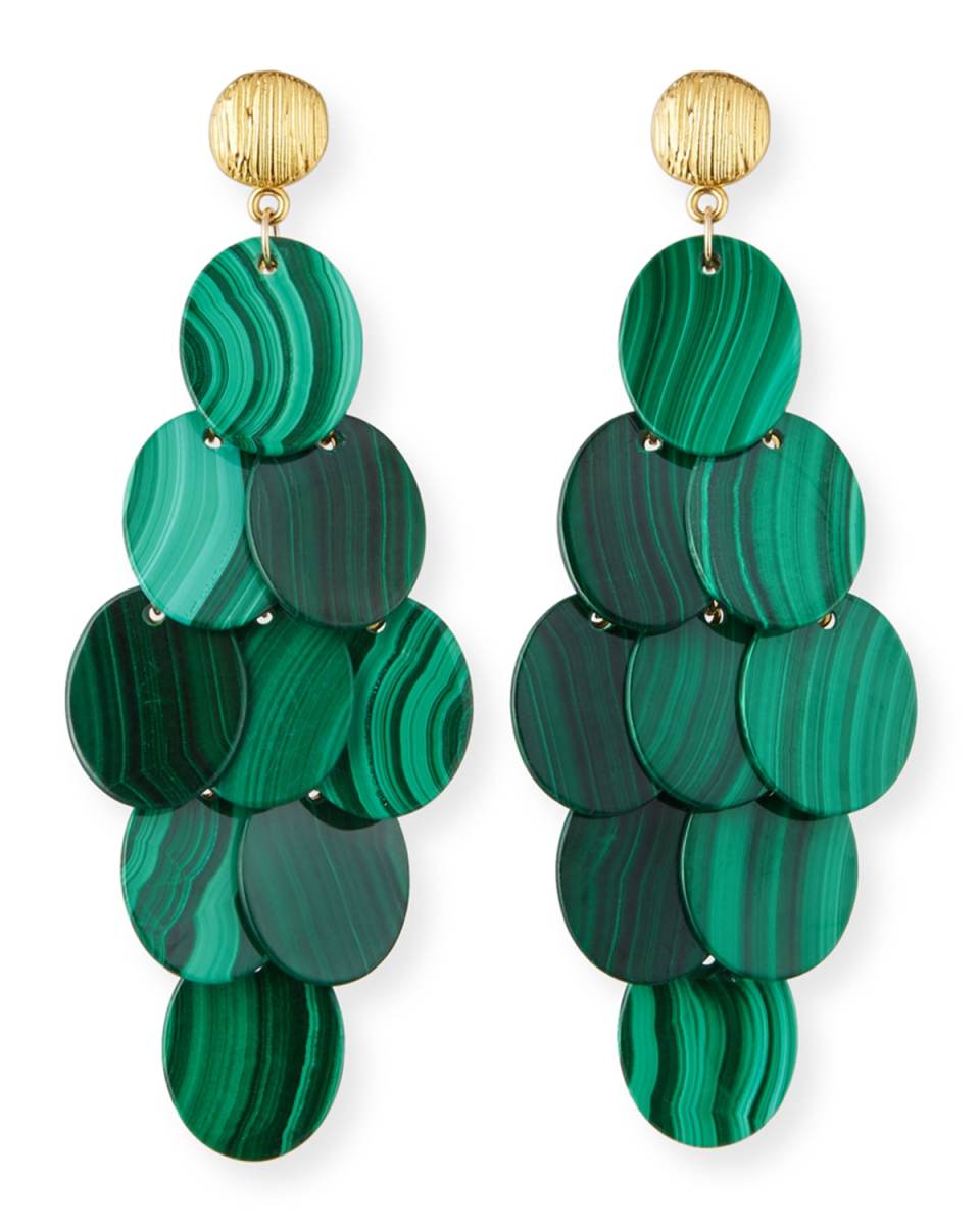 Malachite Cluster Statement Earrings