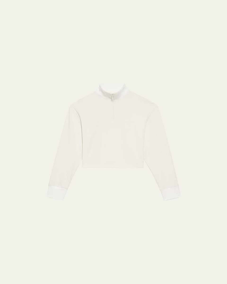 Cropped Half-Zip Viscose Sweatshirt