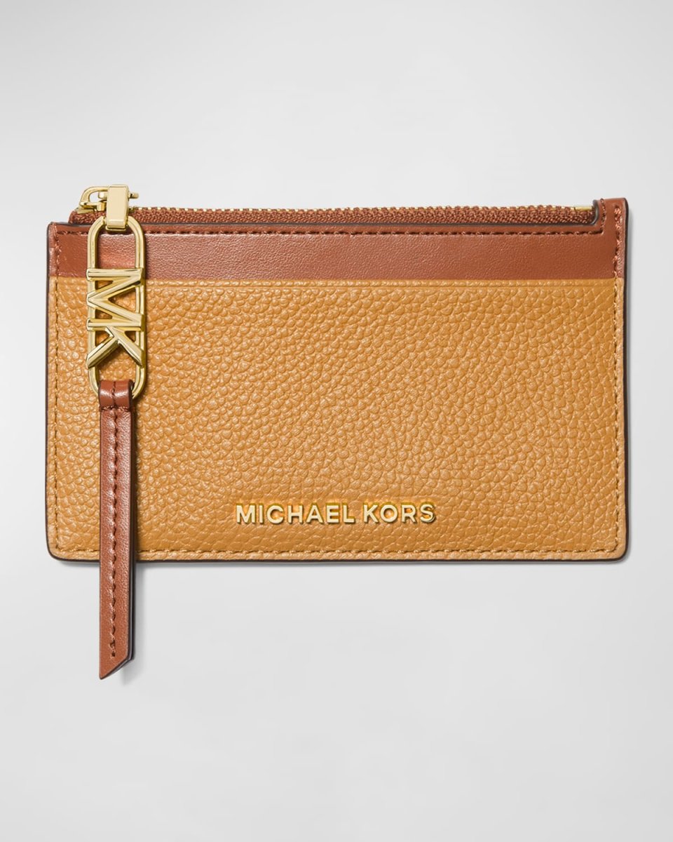 Small Zip Leather Card Holder