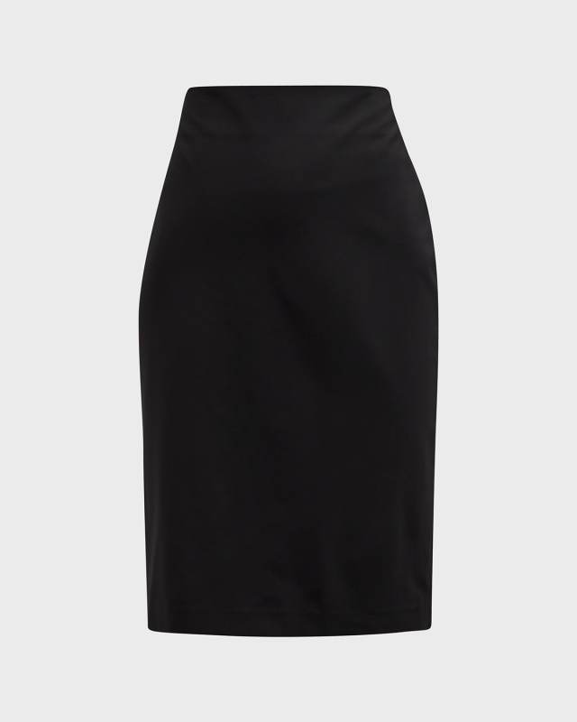 Stretch Wool Short Pencil Skirt