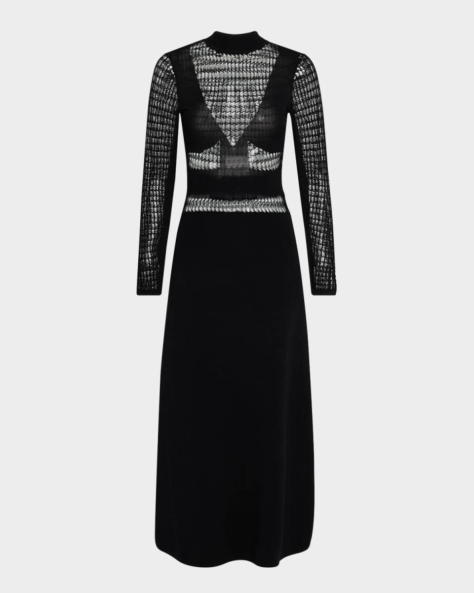 Beryl Long-Sleeve Knit Midi Dress