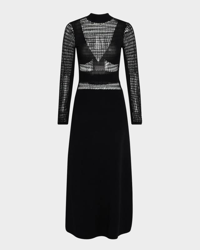 Beryl Long-Sleeve Knit Midi Dress