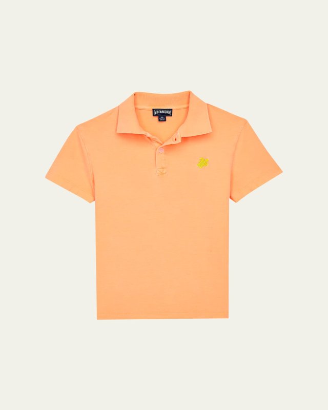 Boy's Embroidered Turtle Polo Shirt, Size 2-14