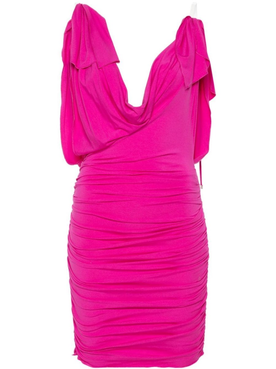 draped mini dress