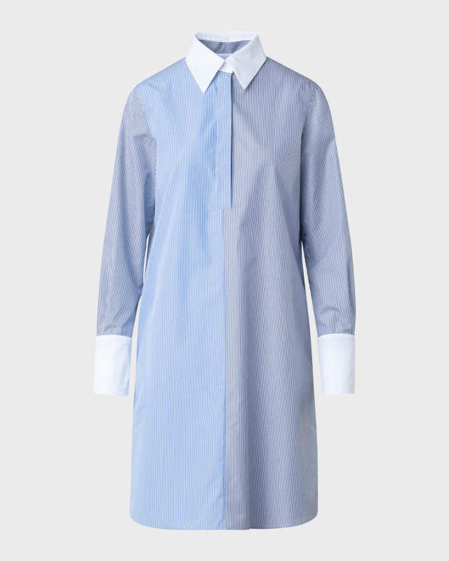 Cotton Poplin Micro Striped Shirtdress