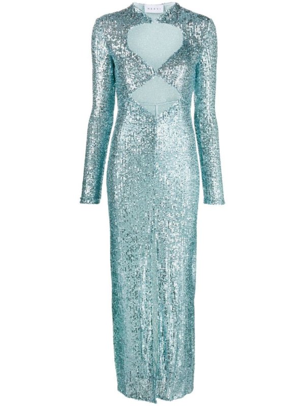 sequin-embellished cut-out dress