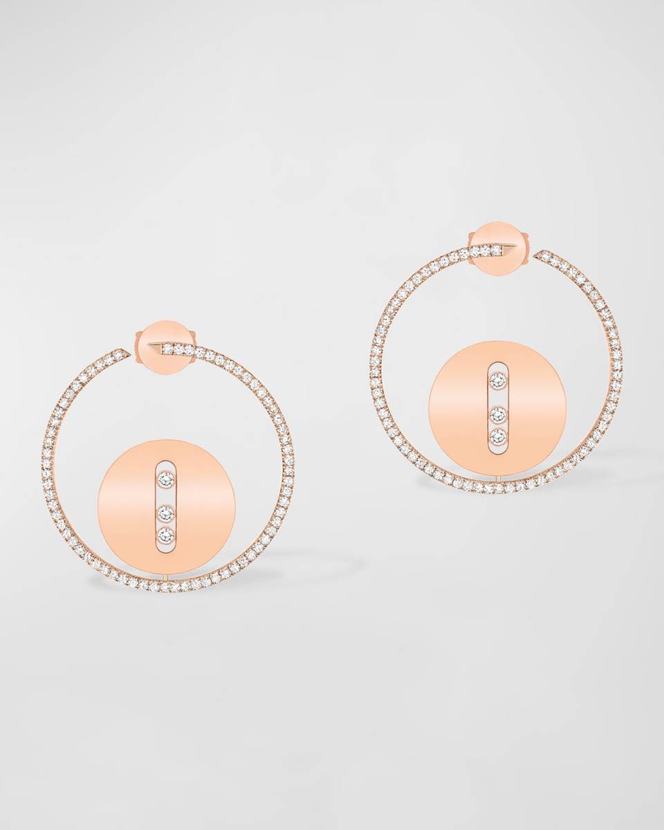 Lucky Move 18K Rose Gold Hoop Earrings