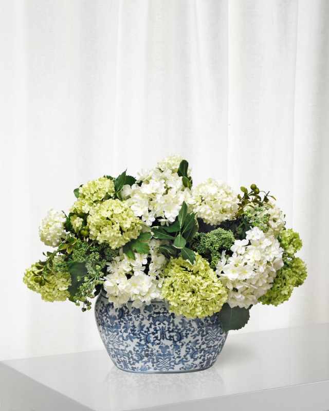 Hydrangea in Oval Planter