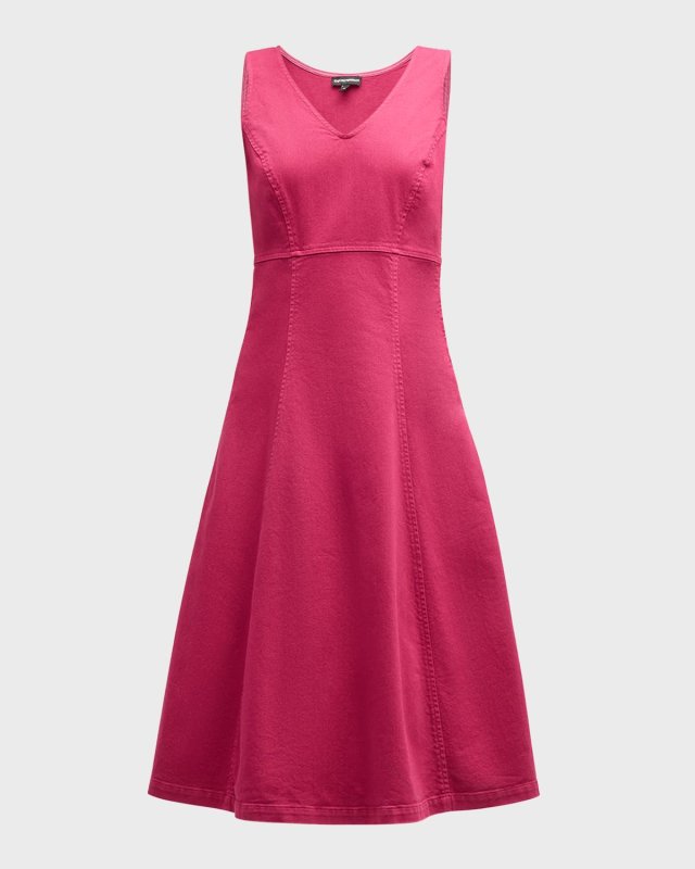 Sleeveless Denim Midi Dress
