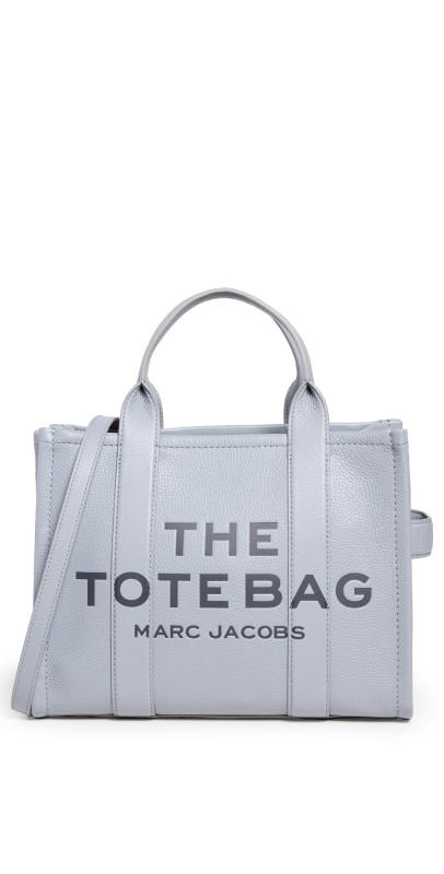 Marc Jacobs The Leather Medium Tote Bag Wolf Grey