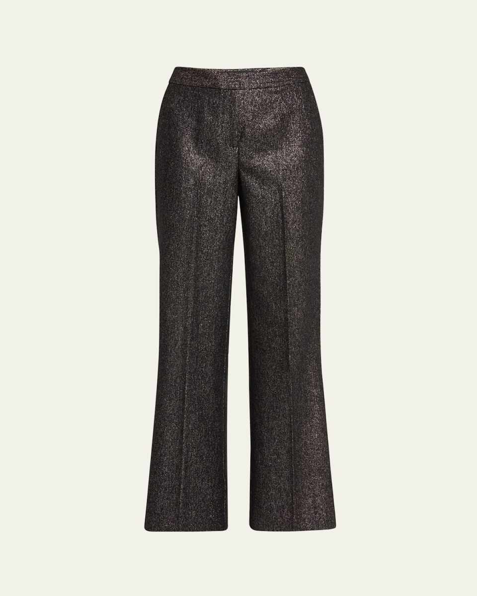 Misha Metallic Flare-Leg Pants